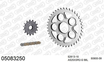 Ducati 848 Evo / Corse 2010-2013 - AFAM XS-ring super reinforced Chain & Steel Sprocket Kit, 525 (OE Pitch) - 05083250 - P3 Tuning