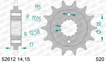 Ducati Monster 900 IE 2000-2001 - AFAM XS-ring Extra Reinforced Chain & Steel Sprocket Kit, 520 (OE Pitch) - 05086161 - P3 Tuning
