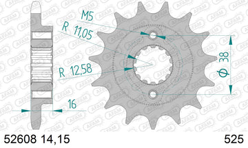 Ducati 996 SPS 1997-1999 - AFAM XS-ring super reinforced Chain & Steel Sprocket Kit, 525 (OE Pitch) - 05086241 - P3 Tuning