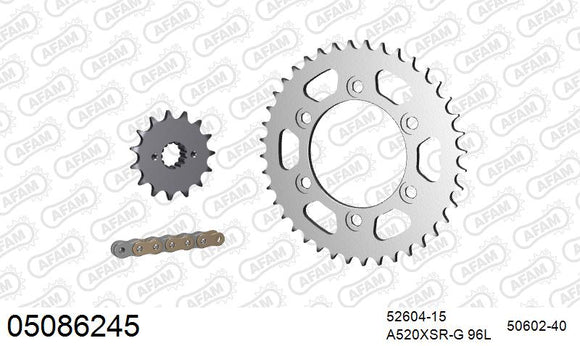 Ducati 900 SS 1998-2002 - AFAM XS-ring Extra Reinforced Chain & Steel Sprocket Kit, 520 (OE Pitch) - 05086245 - P3 Tuning