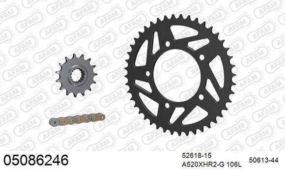 Ducati 899 Panigale 2014-2015 - AFAM XS-ring Hyper reinforced Chain & Steel Sprocket Kit, 520 (OE Pitch) - 05086246 - P3 Tuning