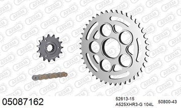 Ducati Monster 1000 S4Rs 2006-2008 - AFAM XS-ring Hyper reinforced Chain & Steel Sprocket Kit, 525 (OE Pitch) - 05087162 - P3 Tuning