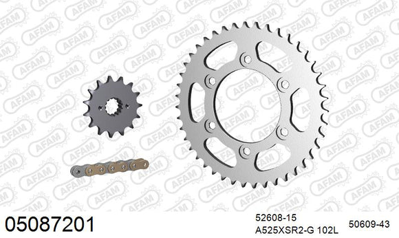 Ducati ST4 (916cc) 2001-2003 - AFAM XS-ring super reinforced Chain & Steel Sprocket Kit, 525 (OE Pitch) - 05087201 - P3 Tuning