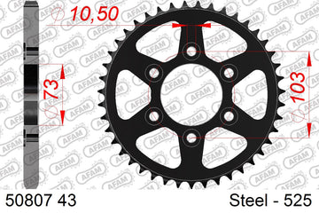 Ducati Multistrada V2 / S 2021 - AFAM XS-ring super reinforced Chain & Steel Sprocket Kit, 525 (OE Pitch) - 05087552B - P3 Tuning