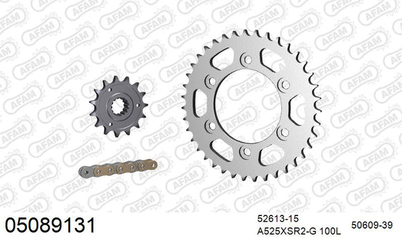 Ducati GT 1000 2006-2009 - AFAM XS-ring super reinforced Chain & Steel Sprocket Kit, 525 (OE Pitch) - 05089131 - P3 Tuning