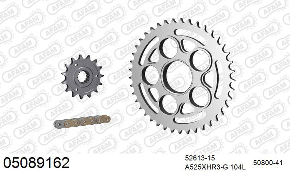 Ducati Hypermotard 1100 2010-2012 - AFAM XS-ring Hyper reinforced Chain & Steel Sprocket Kit, 525 (OE Pitch) - 05089162 - P3 Tuning