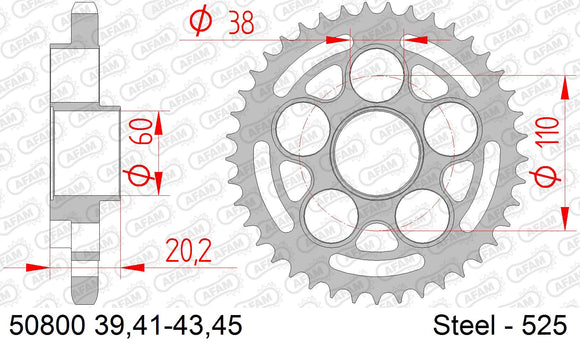 Ducati Multistrada 1000 S DS 2006 - AFAM XS-ring Hyper reinforced Chain & Steel Sprocket Kit, 525 (OE Pitch) - 05089201 - P3 Tuning