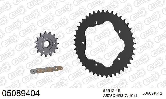 Ducati 848 Streetfighter 2012-2015 - AFAM XS-ring Hyper reinforced Chain & Steel Sprocket Kit, 525 conversion PCD2 - 05089404 - P3 Tuning