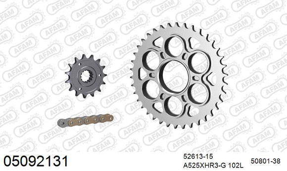 Ducati Streetfighter / S (1100cc) 2009-2013 - AFAM XS-ring Hyper reinforced Chain & Steel Sprocket Kit, 525 (OE Pitch) - 05092131 - P3 Tuning