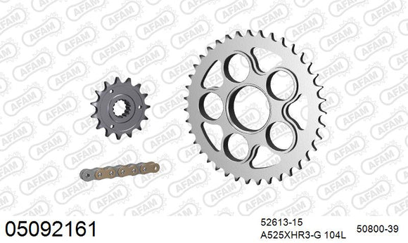 Ducati Monster 1100 / S 2009-2010 - AFAM XS-ring Hyper reinforced Chain & Steel Sprocket Kit, 525 (OE Pitch) - 05092161 - P3 Tuning