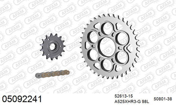 Ducati 1198 / S 2009-2011 - AFAM XS-ring Hyper reinforced Chain & Steel Sprocket Kit, 525 (OE Pitch) - 05092241 - P3 Tuning