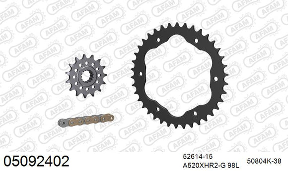 Ducati 1098 S 2007-2008 - AFAM XS-ring Hyper reinforced Chain & Steel Sprocket Kit, 520 conversion PCD3 - 05092402 - P3 Tuning