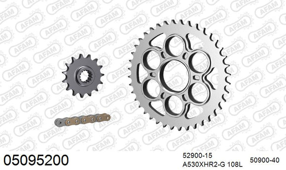 Ducati Multistrada 1200 / S 2010-2011 - AFAM XS-ring Hyper reinforced Chain & Steel Sprocket Kit, 530 (OE Pitch) - 05095200 - P3 Tuning