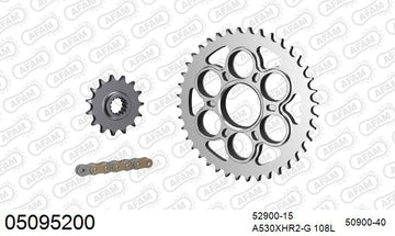 Ducati Multistrada 1200 / S 2015 - AFAM XS-ring Hyper reinforced Chain & Steel Sprocket Kit, 530 (OE Pitch) - 05095200 - P3 Tuning