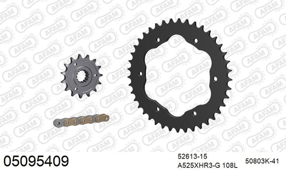 Ducati Monster 1200 / S 2016 - AFAM XS-ring Hyper reinforced Chain & Steel Sprocket Kit, 525 conversion PCD4 - 05095409 - P3 Tuning