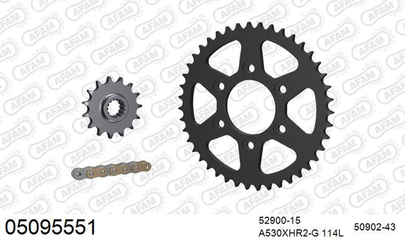 Ducati Multistrada 1200 Enduro 2016-2017 - AFAM XS-ring Hyper reinforced Chain & Steel Sprocket Kit, 530 (OE Pitch) - 05095551 - P3 Tuning