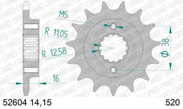 Ducati Monster 600 1994 - AFAM XS-ring Extra Reinforced Chain & Alu Sprocket Kit, 520 (OE Pitch) - 05170161 - P3 Tuning