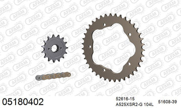 Ducati Monster 796 2010-2014 - AFAM XS-ring super reinforced Chain & Alu Sprocket Kit, 525 conversion PCD2 - 05180402 - P3 Tuning