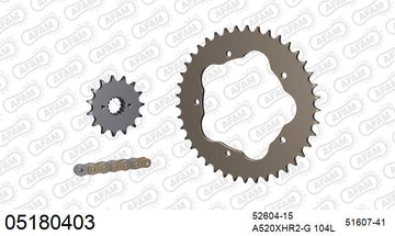 Ducati Monster 800 S2R 2005-2007 - AFAM XS-ring Hyper reinforced Chain & Alu Sprocket Kit, 520 conversion PCD2 - 05180403 - P3 Tuning