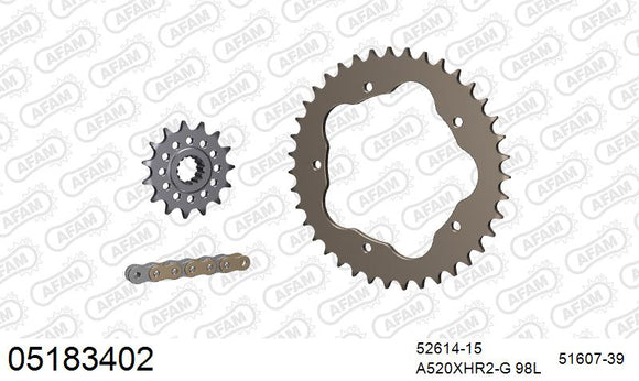 Ducati 848 2008-2010 - AFAM XS-ring Hyper reinforced Chain & Alu Sprocket Kit, 520 conversion PCD2 - 05183402 - P3 Tuning
