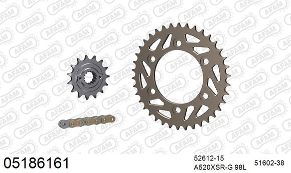 Ducati Monster 900 IE 2000-2001 - AFAM XS-ring Extra Reinforced Chain & Alu Sprocket Kit, 520 (OE Pitch) - 05186161 - P3 Tuning