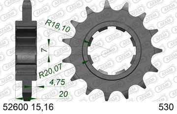 Ducati 900 Replica 1979 - AFAM XS-ring Extra Reinforced Chain & Alu Sprocket Kit, 530 conversion - 05186202 - P3 Tuning