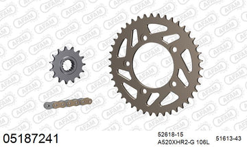 Ducati 959 Panigale 2016-2017 - AFAM XS-ring Hyper reinforced Chain & Alu Sprocket Kit, 520 (OE Pitch) - 05187241 - P3 Tuning