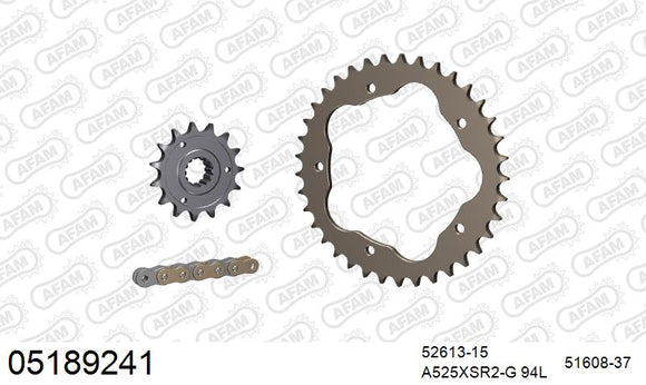 Ducati 998 2002-2003 - AFAM XS-ring super reinforced Chain & Alu Sprocket Kit, 525 conversion PCD1 - 05189241 - P3 Tuning
