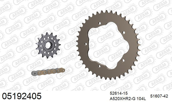 Ducati Multistrada 1100 DS (1000cc) 2007-2009 - AFAM XS-ring Hyper reinforced Chain & Alu Sprocket Kit, 520 conversion PCD2 - 05192405 - P3 Tuning