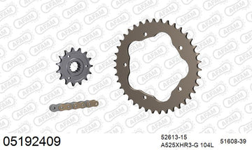 Ducati Monster 1100 Evo 2011-2013 - AFAM XS-ring Hyper reinforced Chain & Alu Sprocket Kit, 525 conversion PCD2 - 05192409 - P3 Tuning