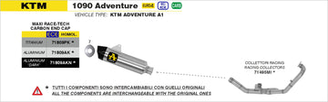 KTM 1090 Adventure Maxi Race-Tech aluminium "Dark" silencer with carby end cap - 0