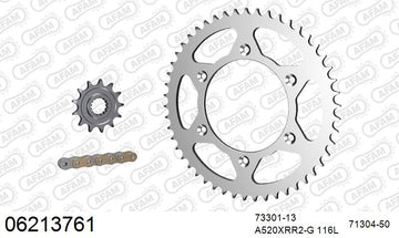 KTM 300 XC 2013-2015 - AFAM Xs-Ring Reinforced Plus Chain & Steel Sprocket Kit, 520 (OE Pitch) - 06213761 - P3 Tuning