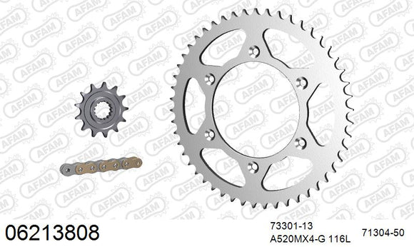 KTM XC-W 150 2017-2021 - AFAM MX reinforced Chain & Steel Sprocket Kit, 520 (OE Pitch) - 06213808 - P3 Tuning