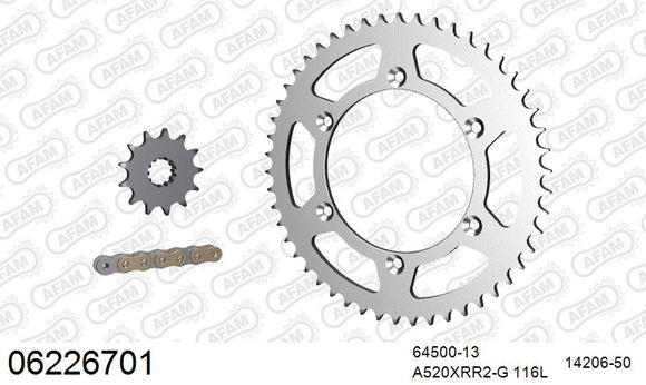 Husqvarna TE250 2009 - AFAM Xs-Ring Reinforced Plus Chain & Steel Sprocket Kit, 520 (OE Pitch) - 06226701 - P3 Tuning
