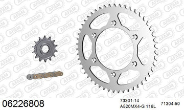 KTM 300 XC 2008-2011 - AFAM MX Racing GP Chain & Steel Sprocket Kit, 520 (OE Pitch) - 06226808 - P3 Tuning