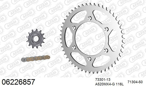 KTM 300 XC 2018-2019 - AFAM MX Racing GP Chain & Steel Sprocket Kit, 520 (OE Pitch) - 06226857 - P3 Tuning
