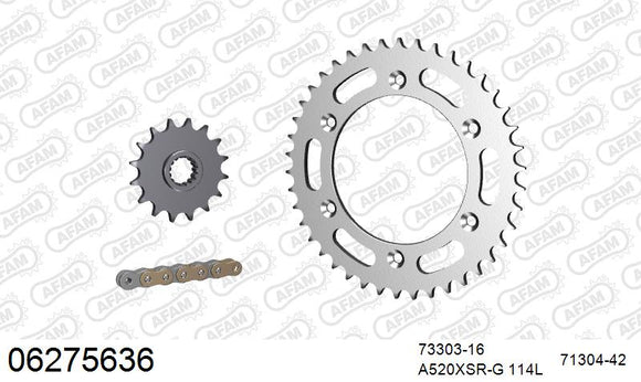 Gas Gas SM 700 2022-2026 - AFAM XS-ring super reinforced Chain & Steel Sprocket Kit, 520 (OE Pitch) - 06275636 - P3 Tuning
