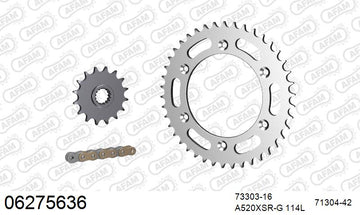 Husqvarna 701 Supermoto / Enduro (690cc) 2016-2026 - AFAM XS-ring super reinforced Chain & Steel Sprocket Kit, 520 (OE Pitch) - 06275636 - P3 Tuning