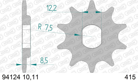 Husqvarna TC50 2017-2023 - AFAM Reinforced Chain & Alu Sprocket Kit, 415 (OE Pitch) - 06301800 - P3 Tuning