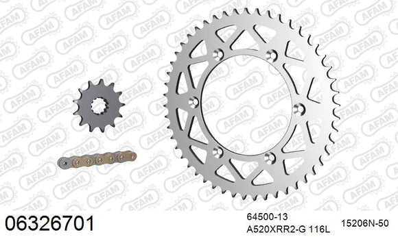Husqvarna TE310 2010 - AFAM Xs-Ring Reinforced Plus Chain & Alu Sprocket Kit, 520 (OE Pitch) - 06326701 - P3 Tuning