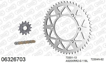 KTM 250 EXC-F 2015-2026 - AFAM Xs-Ring Reinforced Plus Chain & Alu Sprocket Kit, 520 (OE Pitch) - 06326703 - P3 Tuning