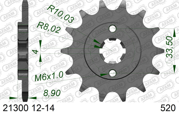 Hyosung GT250 2004-2015 - AFAM MX reinforced Chain & Steel Sprocket Kit, 520 (OE Pitch) - 06526131B - P3 Tuning