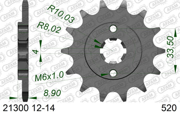 Hyosung GT250 2004-2015 - AFAM Xs-Ring Reinforced Plus Chain & Steel Sprocket Kit, 520 (OE Pitch) - 06526131 - P3 Tuning