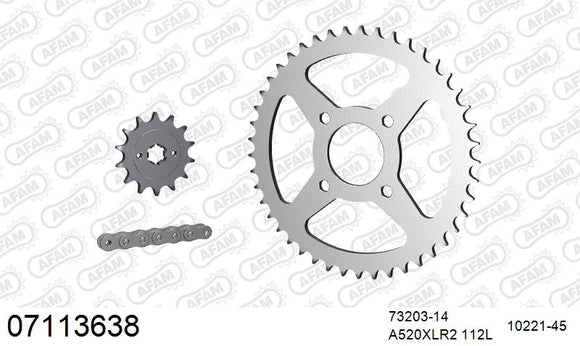 KTM 125 Duke 2011-2013 - AFAM XS-ring standard Chain & Steel Sprocket Kit, 520 (OE Pitch) - 07113638 - P3 Tuning