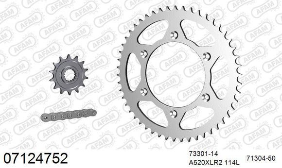 KTM EXC-E 520 1999 - AFAM Xs-Ring Reinforced Plus Chain & Steel Sprocket Kit, 520 (OE Pitch) - 07124752 - P3 Tuning