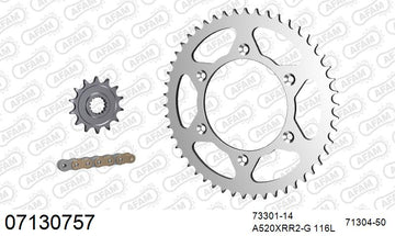 KTM 450 EXC 2002-2006 - AFAM Xs-Ring Reinforced Plus Chain & Steel Sprocket Kit, 520 (OE Pitch) - 07130757 - P3 Tuning