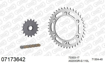 KTM 660 SMC Supermotard 2002-2005 - AFAM XS-ring super reinforced Chain & Steel Sprocket Kit, 520 (OE Pitch) - 07173642 - P3 Tuning