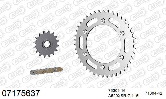 KTM 690 SMC /R/ Enduro/R 2019-2023 - AFAM XS-ring super reinforced Chain & Steel Sprocket Kit, 520 (OE Pitch) - 07175637 - P3 Tuning