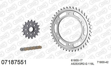KTM 1190 Adventure / R 2013-2016 - AFAM XS-ring super reinforced Chain & Steel Sprocket Kit, 525 (OE Pitch) - 07187551 - P3 Tuning