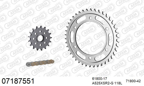 KTM 950 Adventure S 2005-2018 - AFAM XS-ring super reinforced Chain & Steel Sprocket Kit, 525 (OE Pitch) - 07187551 - P3 Tuning
